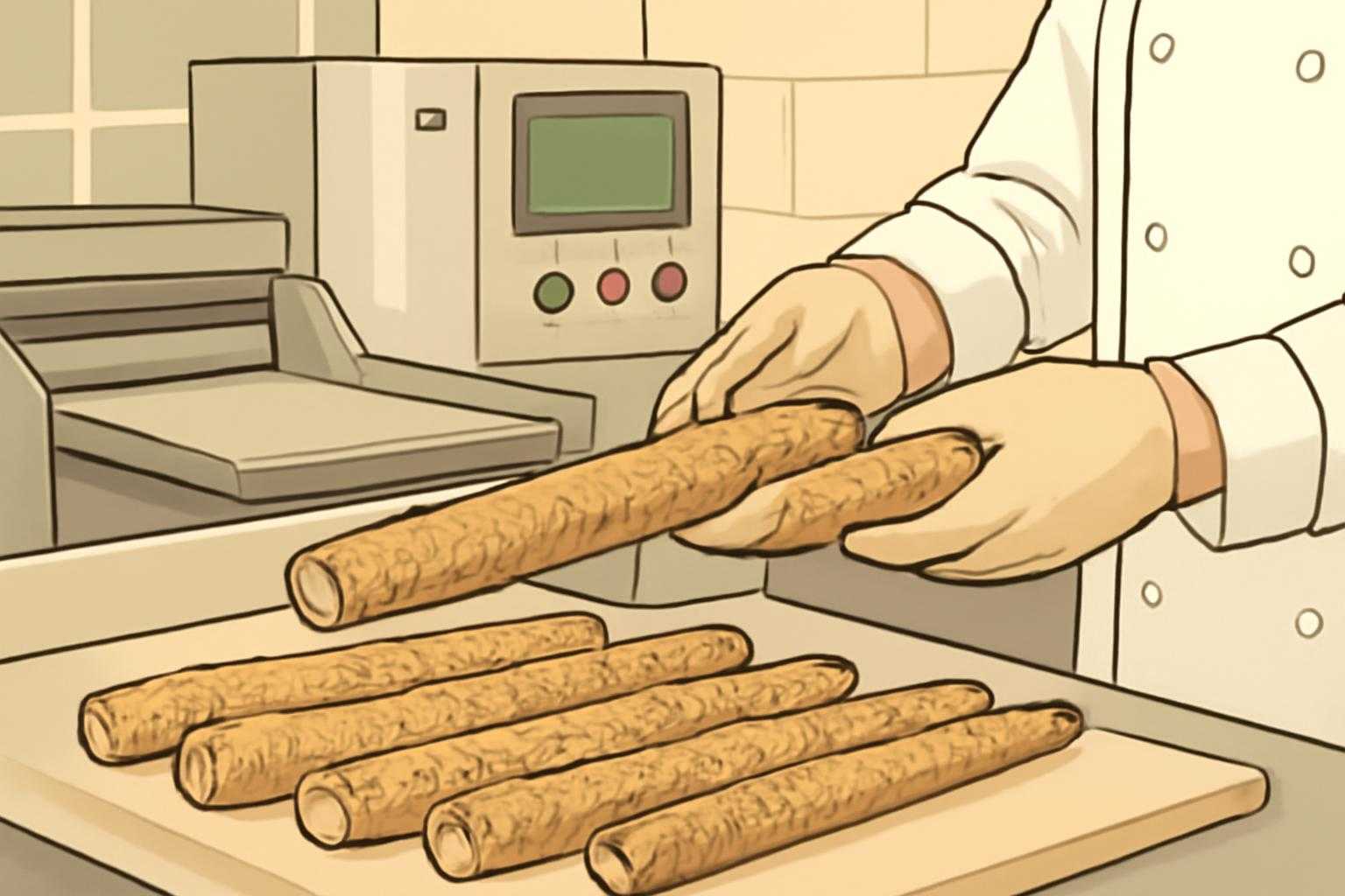 厳選されたごぼう素材と製造工程を表現した画像