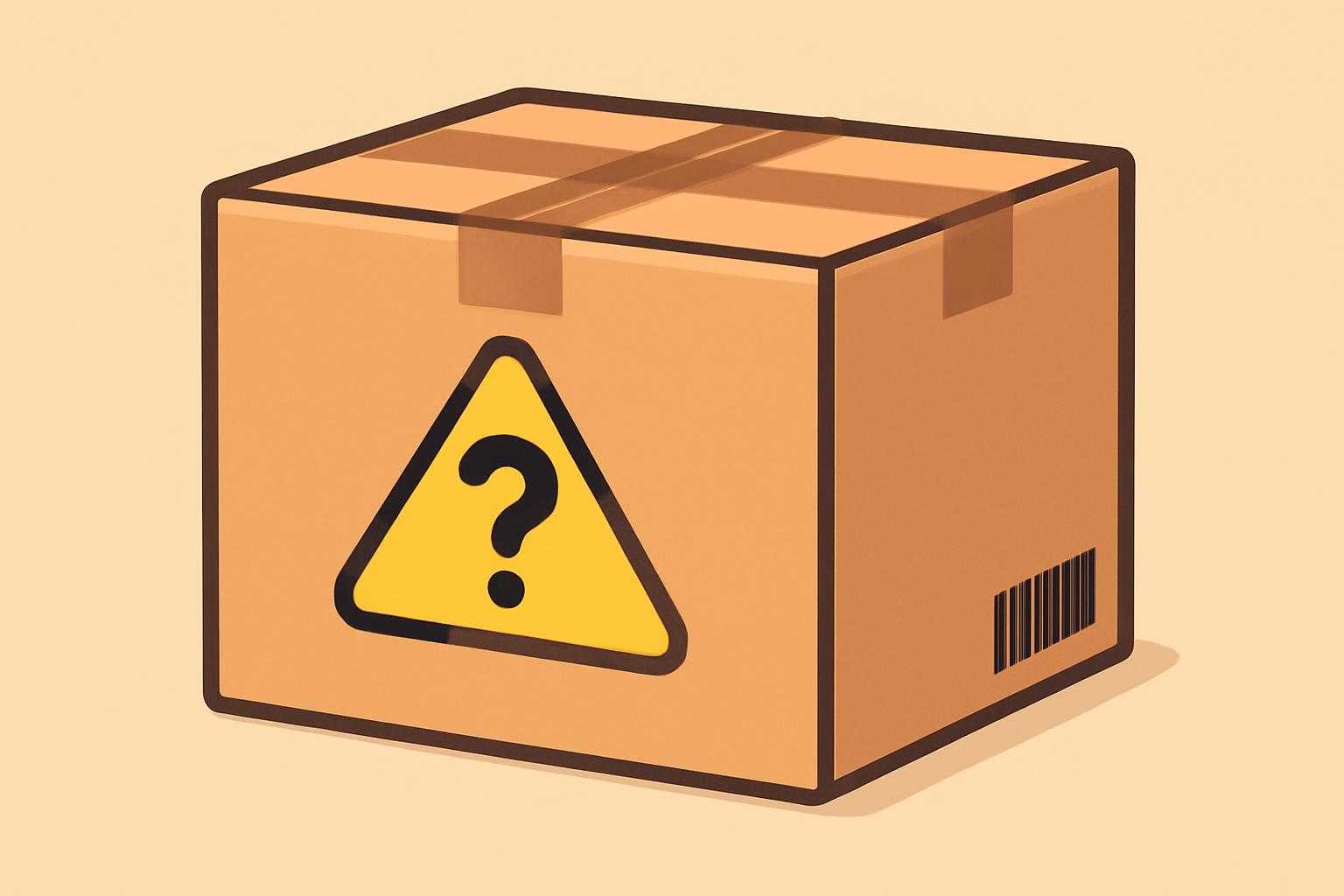 Amazonのパッケージと注意マークで表現した購入時の問題点